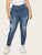 Plus Size Ripped Raw Hem Faded Wash Jeans