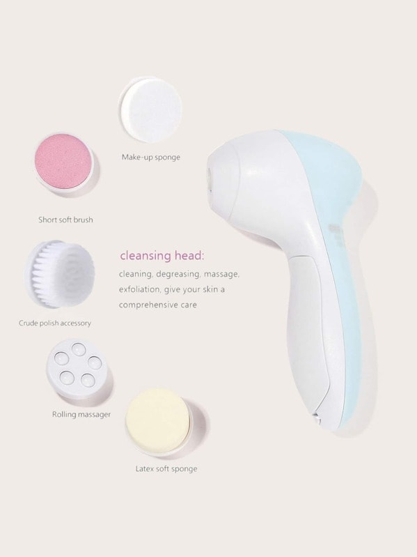 Multifunction Electronic Facial Cleansing Brush Set 6pack