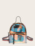 Clear Backpack With Striped Strap