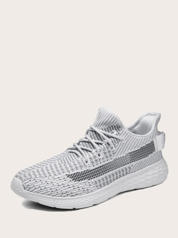 Men Lace-Up Front Knit Sneakers