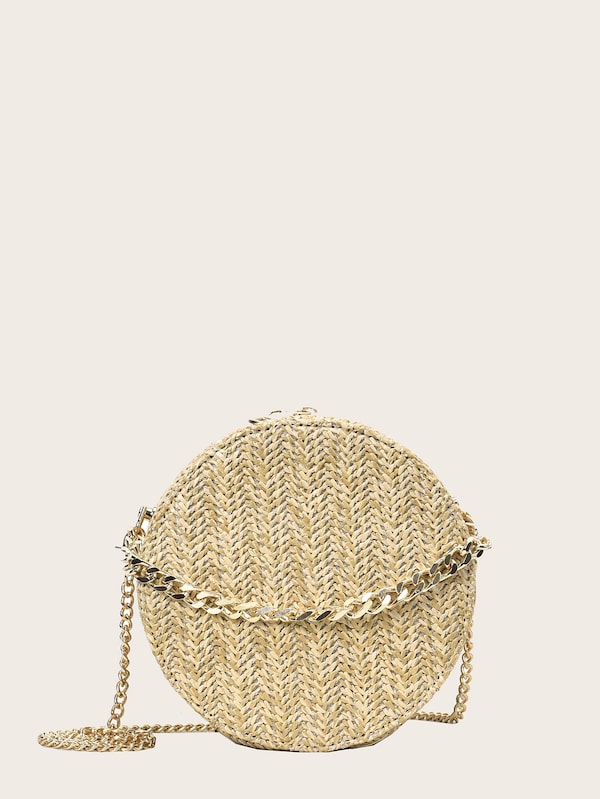 Braided Detail Round Shaped Chain Bag