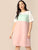 Plus Size Keyhole Back Color-Block Tunic Dress