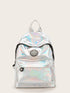Iridescent Front Zipper Backpack