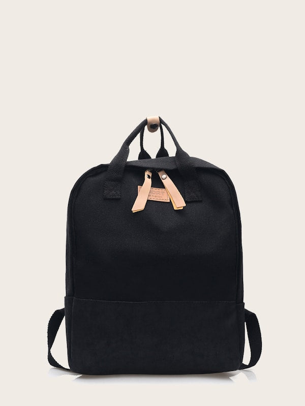 Double Pocket Side Canvas Backpack