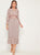 Polka Dot Shirred Tassel Detail Frill Trim Dress