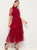 Mock-Neck Puff Sleeve Tiered Layered Mesh Hem Dress