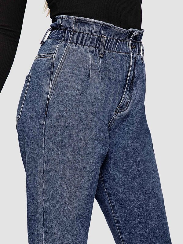 Plus Paperbag Waist Crop Jeans