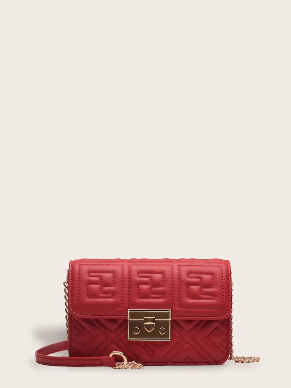 Stitch Detail Chain Crossbody Bag