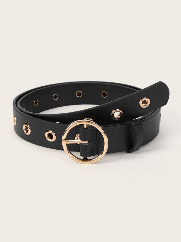 Round Metal Buckle Belt