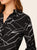 Random Stripe Print Notched Neck Blouse