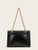 Croc Embossed Twist Lock Chain Crossbody Bag