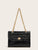 Croc Embossed Twist Lock Chain Crossbody Bag