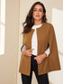 Open Front Solid Cape Outerwear