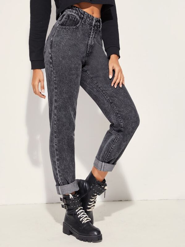 Button Front Boyfriend Jeans