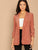 Notch Collar Solid Corduroy Blazer