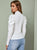 High Neck Gigot Sleeve White Tee