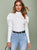 High Neck Gigot Sleeve White Tee