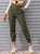 Flap Pocket Elastic Hem Army Green Cargo Trousers