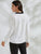 Contrast V Neck Button Single Pocket Blouse