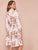 Frilled Neck Floral Print Pleated Dress