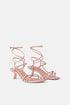 Zara Strappy Mid-Heel Sandals Pink
