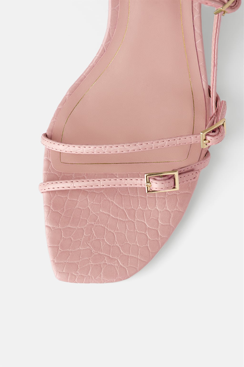 Zara Strappy Mid-Heel Sandals Pink