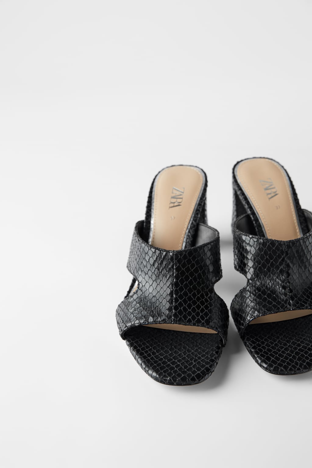 ZARA Animal Print High-Heeled Mules