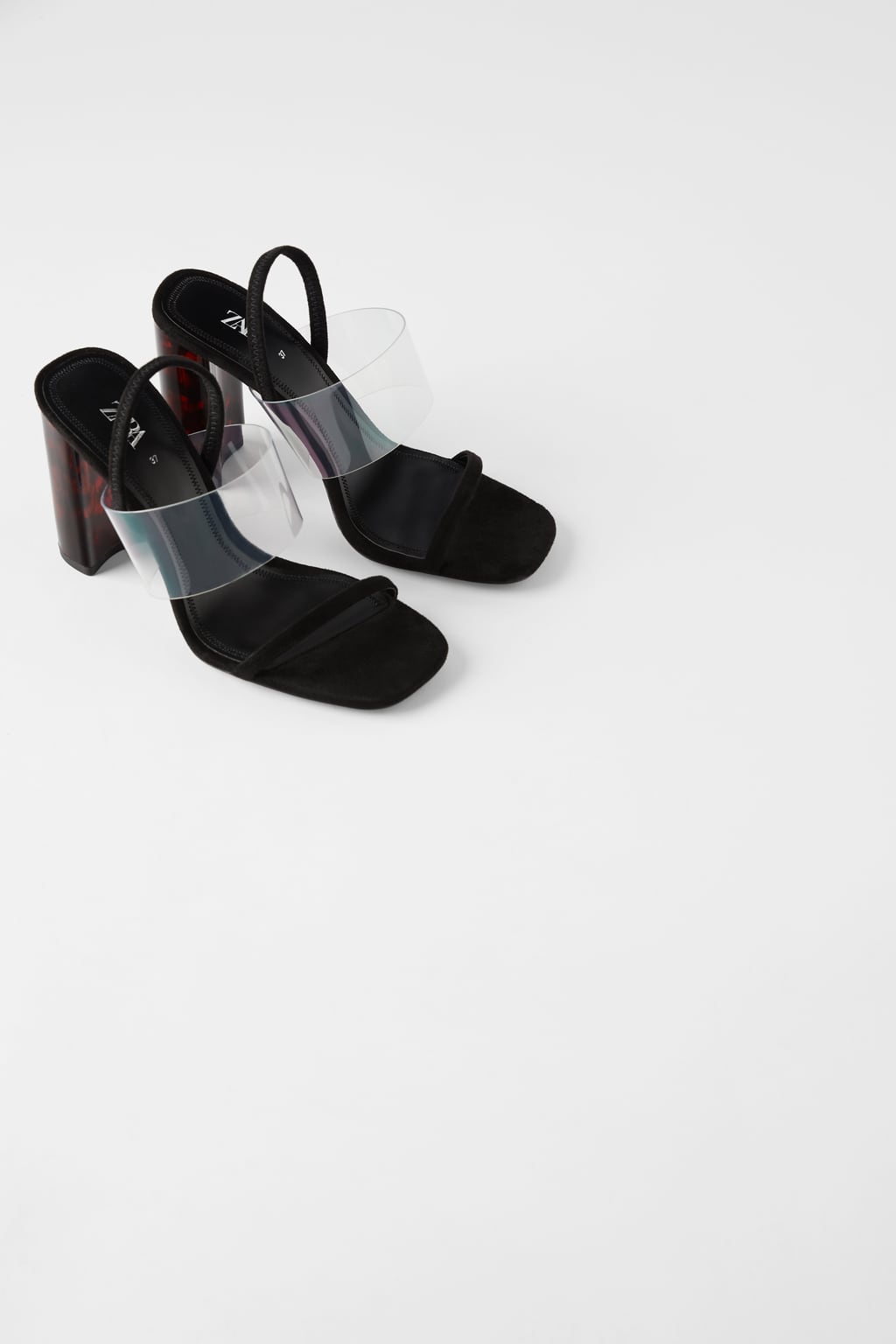 ZARA High-Heel Sandals With Tortoiseshell Methacrylate Heels