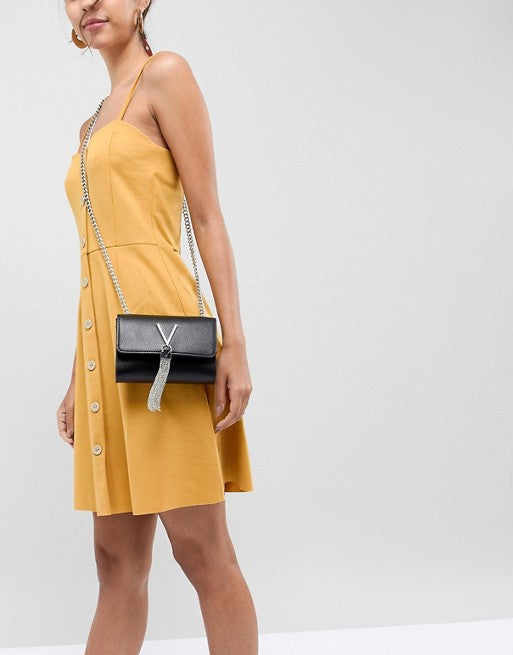 Valentino by Mario Valentino Foldover Tassel Detail Cross Body Bag