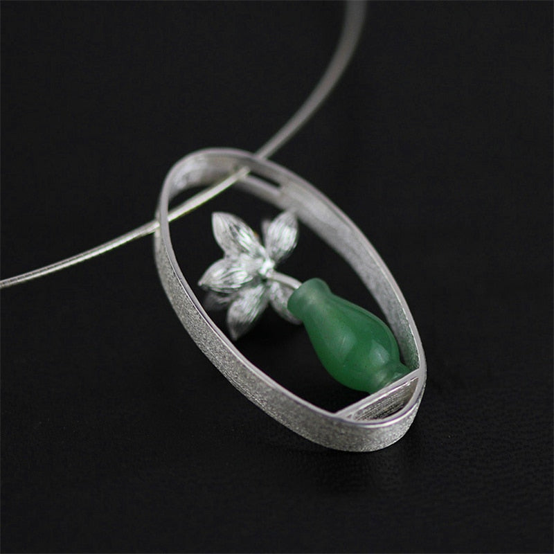 Delicate Flower Vase Pendant