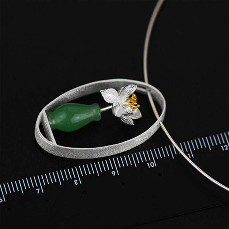 Delicate Flower Vase Pendant