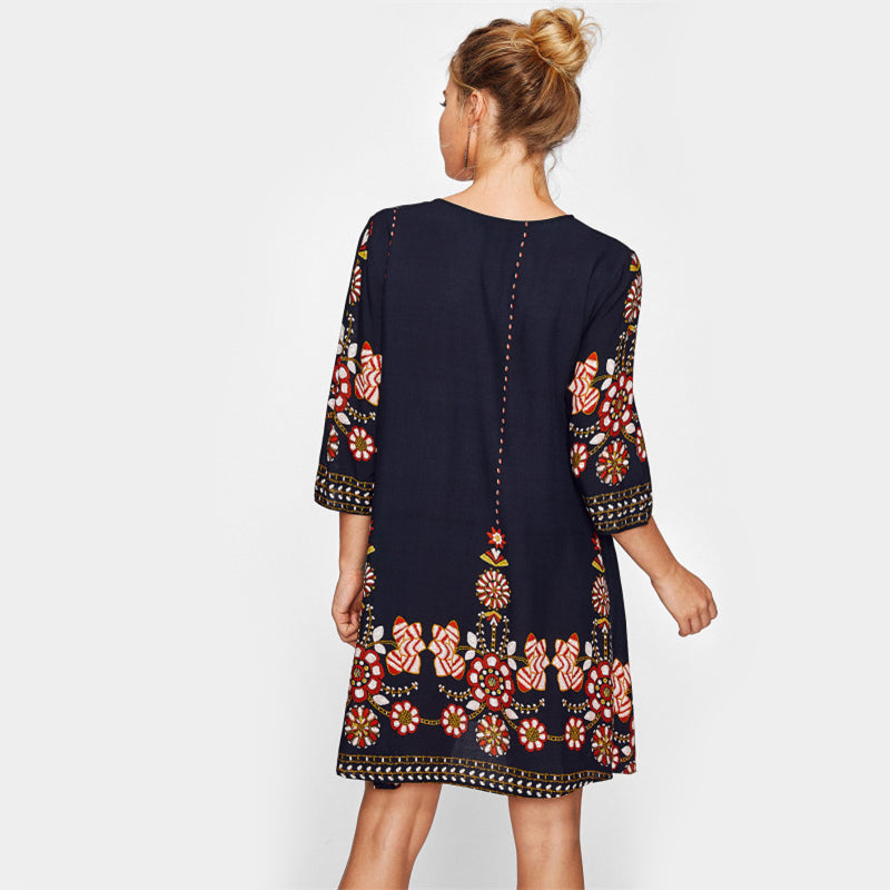 Flower Print Flowy Dress