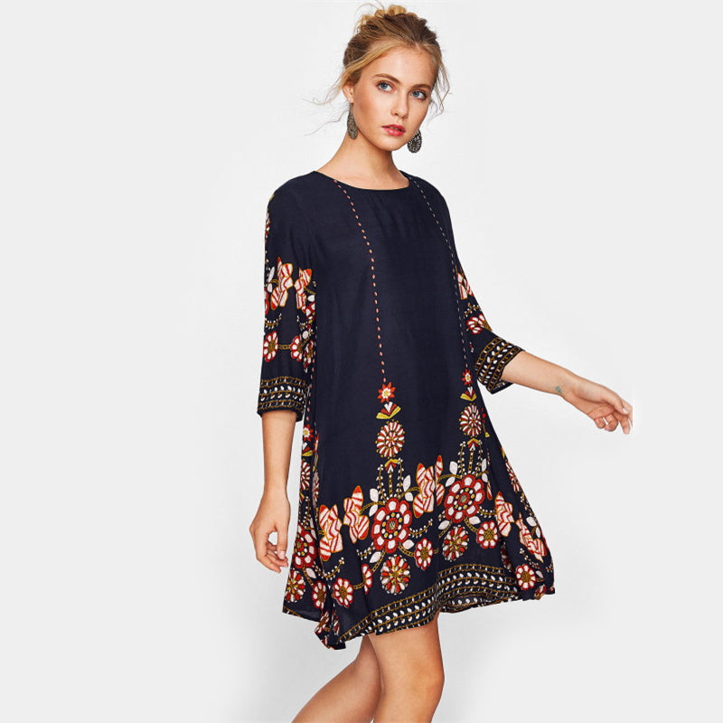 Flower Print Flowy Dress