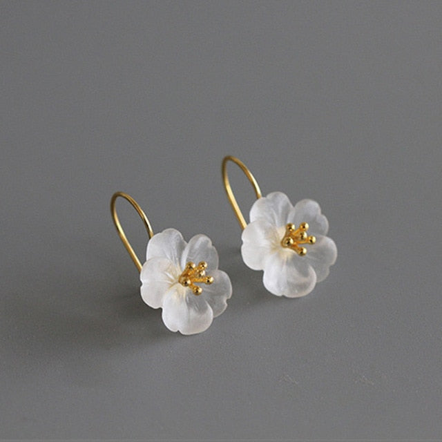 Handmade Flower Drop Earrings