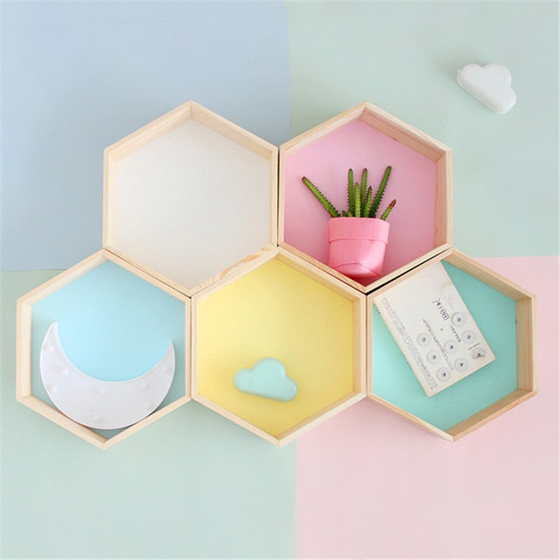 Wood Hexagon Wall Decoration