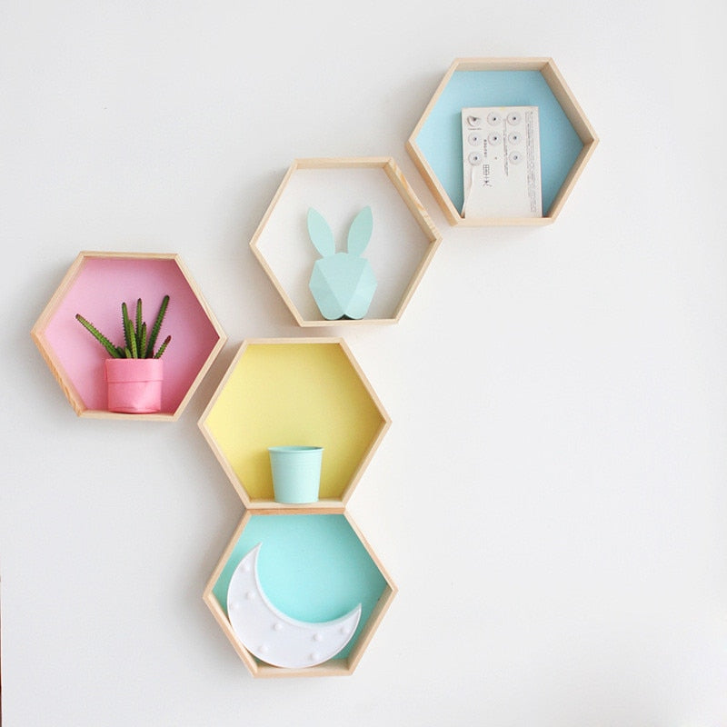 Wood Hexagon Wall Decoration
