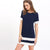 Color Block Stripe Short Sleeve Shift Dress