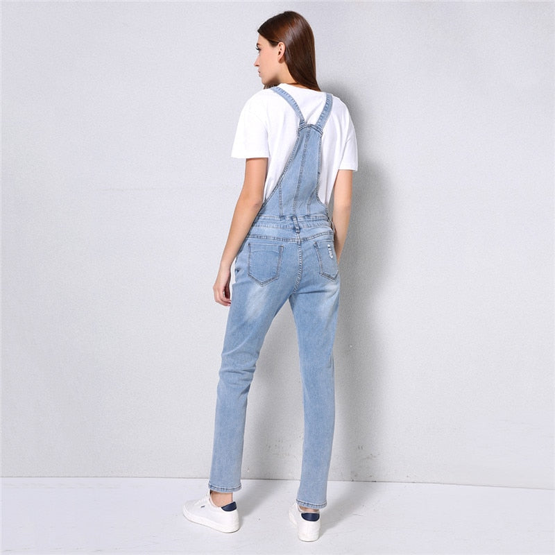 Ripped Denim Jumpsuits
