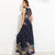 Knot Back Ruffle Trim Botanical Maxi Dress