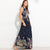 Knot Back Ruffle Trim Botanical Maxi Dress