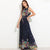 Knot Back Ruffle Trim Botanical Maxi Dress