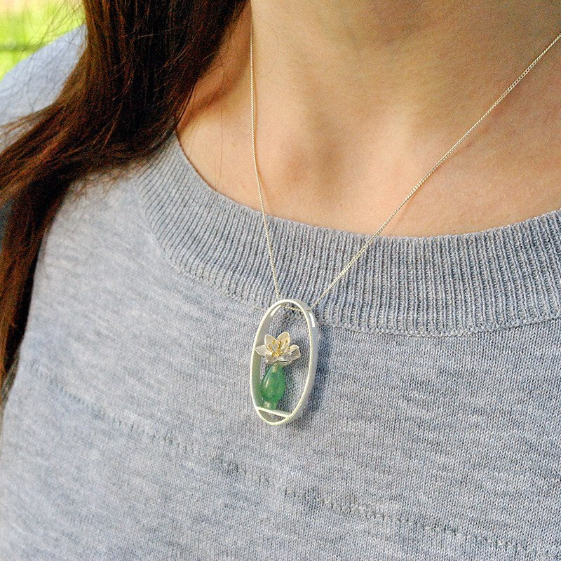 Delicate Flower Vase Pendant