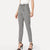 Mid Waist Plaid Workwear Tapered Pants