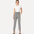 Mid Waist Plaid Workwear Tapered Pants