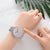 Women Contrast Leather Quartz Watch