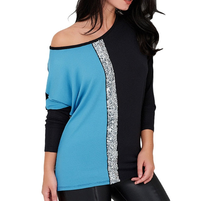Long Sleeve Patchwork Blouse