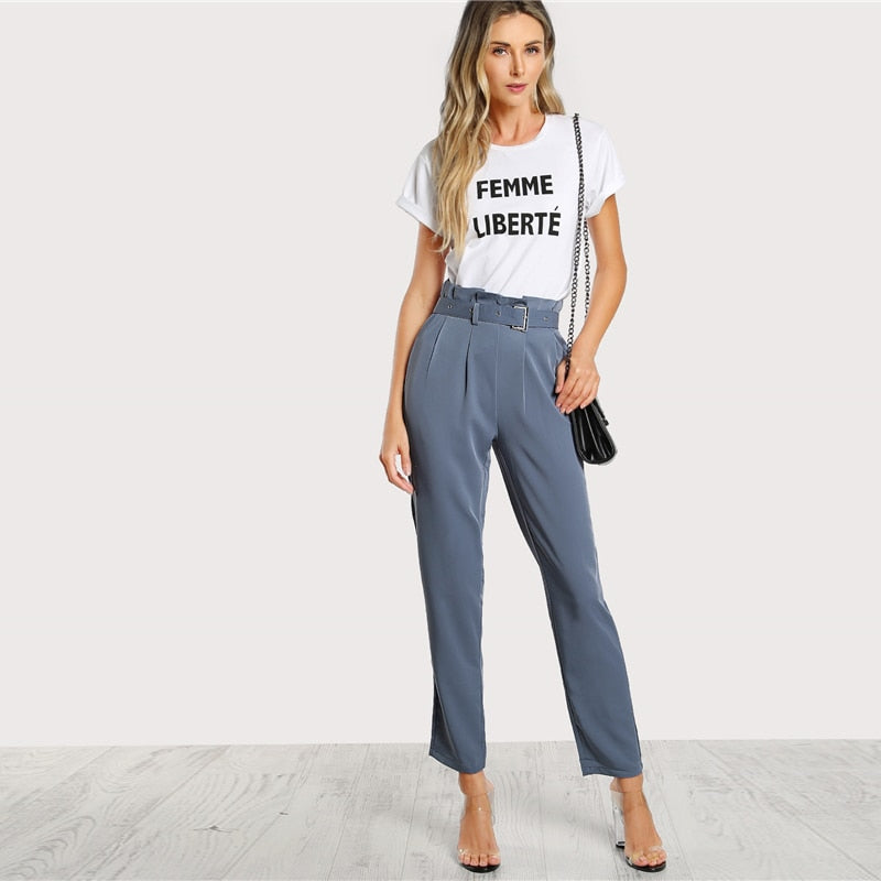High Waist Tailored Pants
