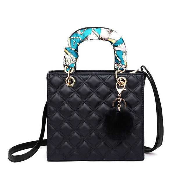 Scarf Fur Ball Lady Tote Bag