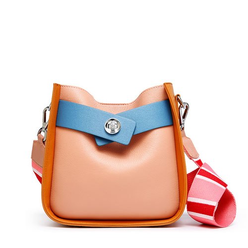 Contrast Color Bucket Shoulder Bag